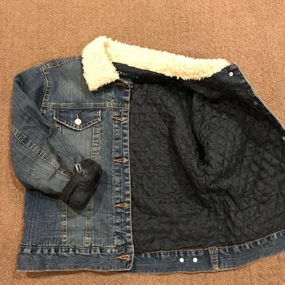 Tractor Faux Fur Collar Jean Jacket